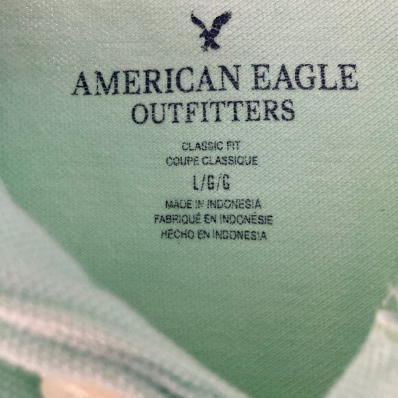 American Eagle Outfitters Classic Fit Polo Shirt Green Size Large - Picture 3 of 4